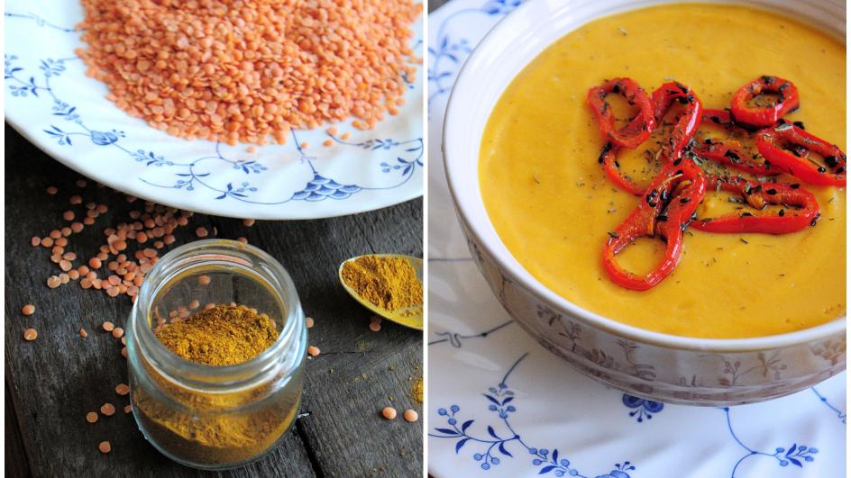 Zupa krem z czerwonej soczewicy z curry