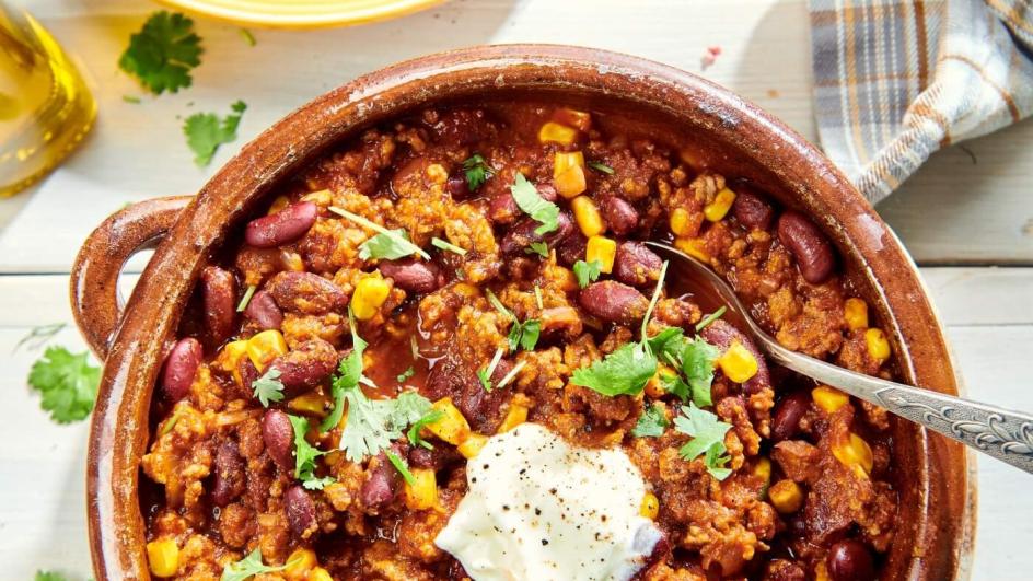 Placki ziemniaczane z mięsem mielonym (chili con carne)