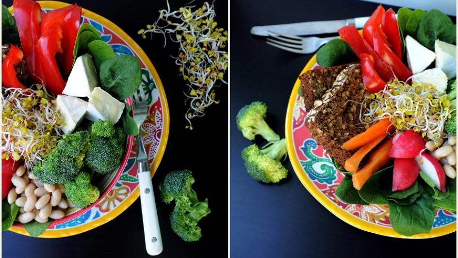 Lunch bowl z rzodkiewkami i brokułami