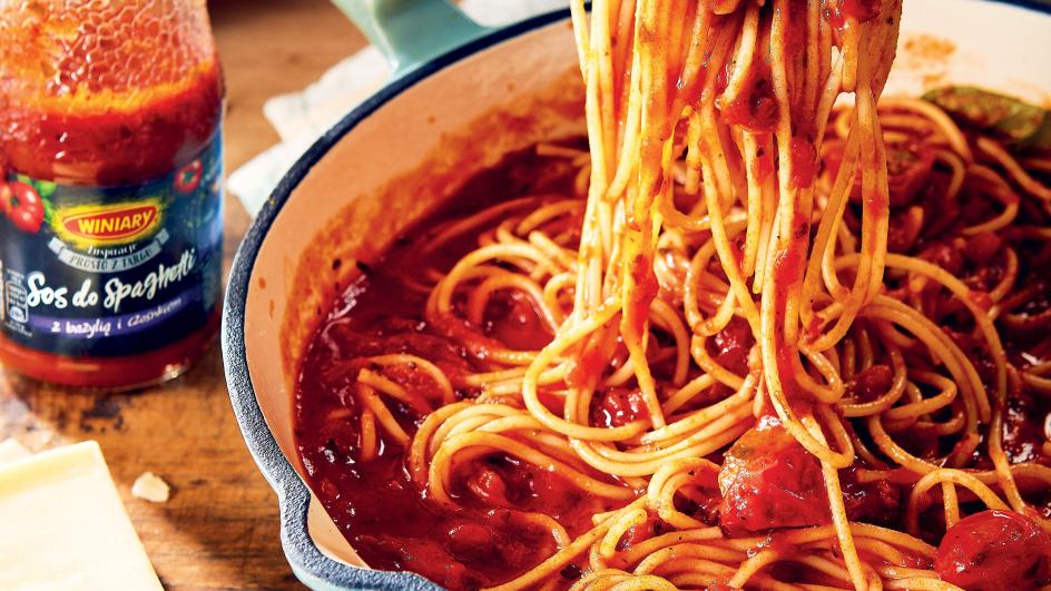 Spaghetti z pieczonymi pomidorami