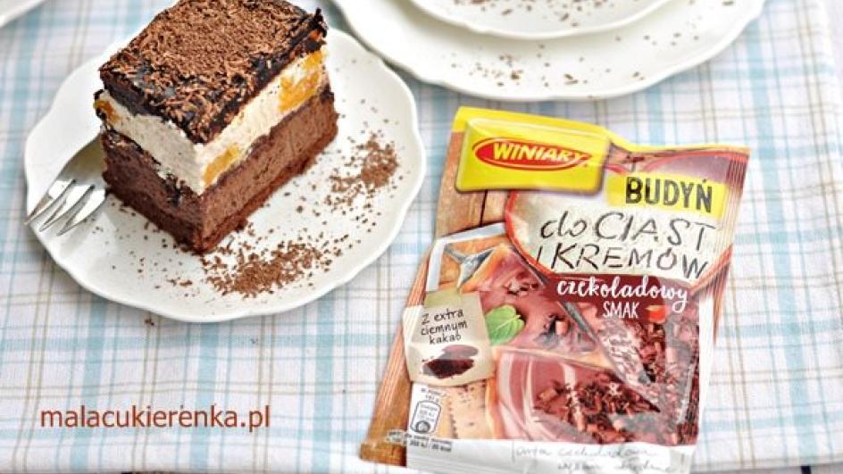 Ciasto czekoladowa fantazja z brzoskwiniową pianką blogerki Mała Cukierenka