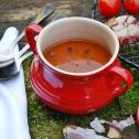 Zupa z pieczonych pomidorów z pesto bazyliowym