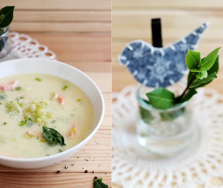 Aksamitny chowder z łososia